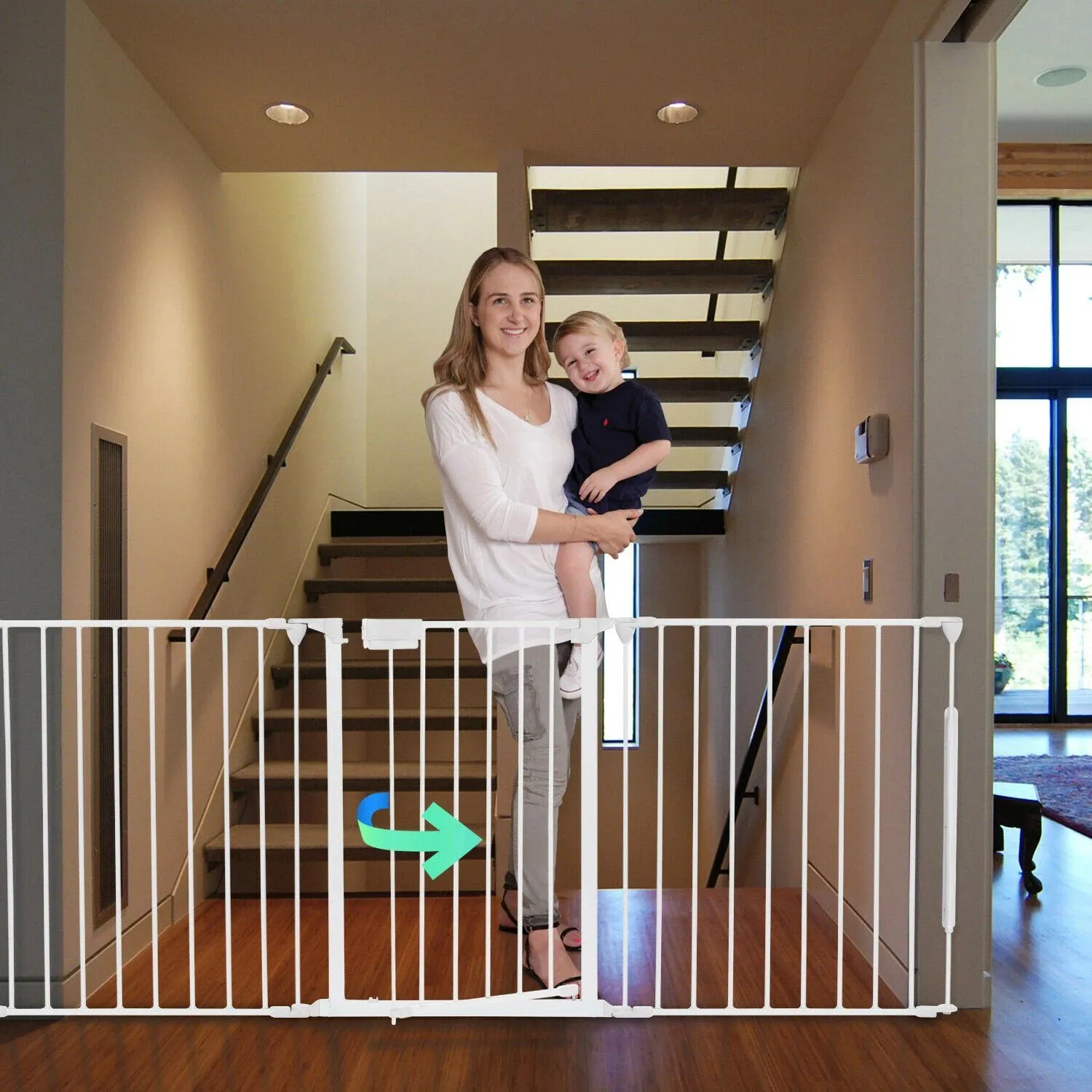 10 ft Wide Baby Gate Playard Satey Rail Fence Barrier Room Divider 5 Panels