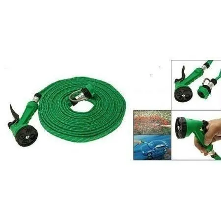 10 Meter Flat Hose Water Gun Spray Garden Pet Car Washing Jet Spray Gun wash