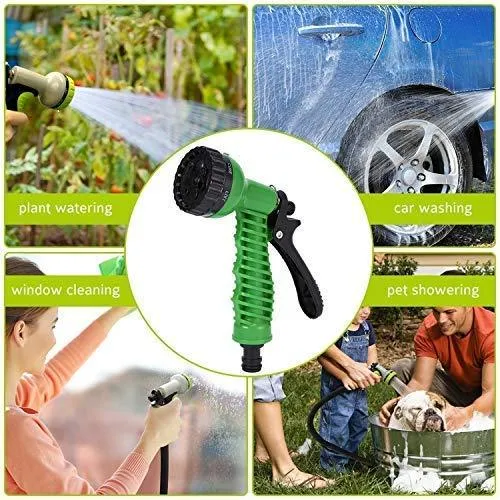 10 Meter Flat Hose Water Gun Spray Garden Pet Car Washing Jet Spray Gun wash