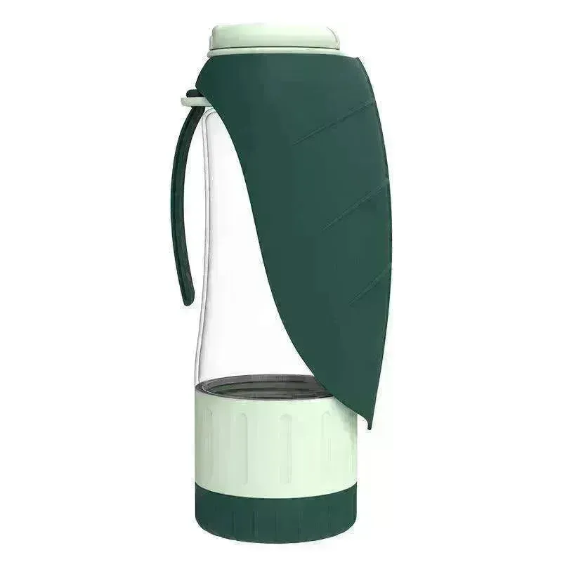 2 In 1 Multifunction Pet Dog Silicone  Foldable Water Bottle