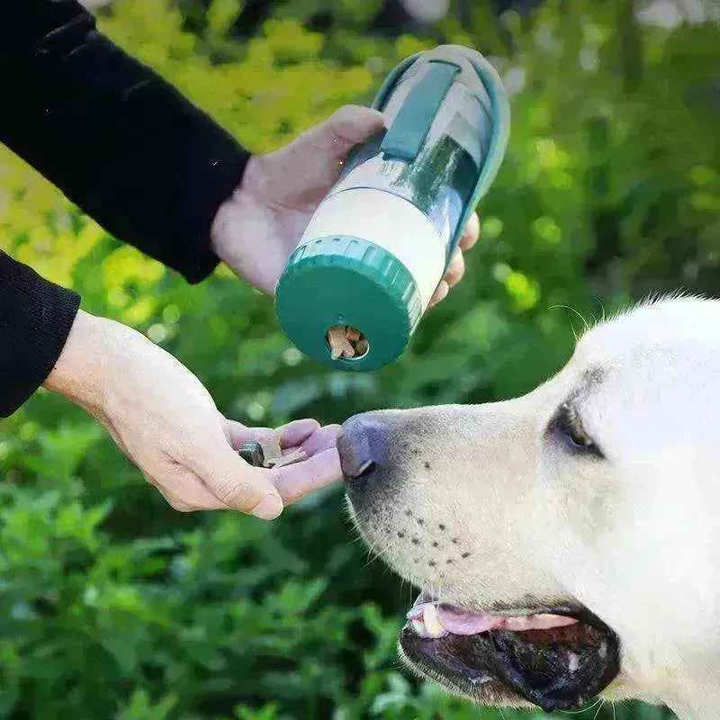 2 In 1 Multifunction Pet Dog Silicone  Foldable Water Bottle
