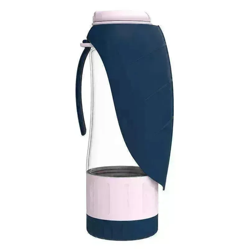 2 In 1 Multifunction Pet Dog Silicone  Foldable Water Bottle