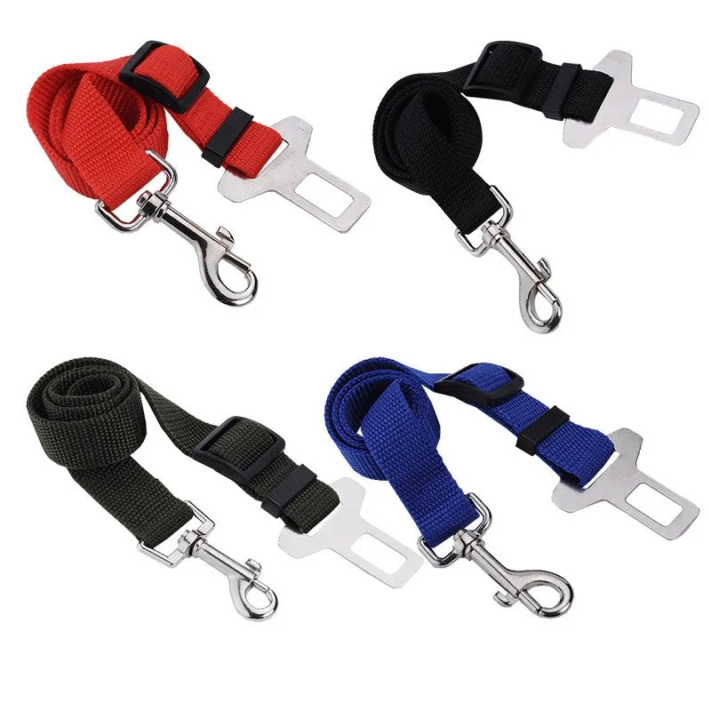 Adjustable Dog Cat Pet Car Safety Seat Belt Red Blue Black Army Green