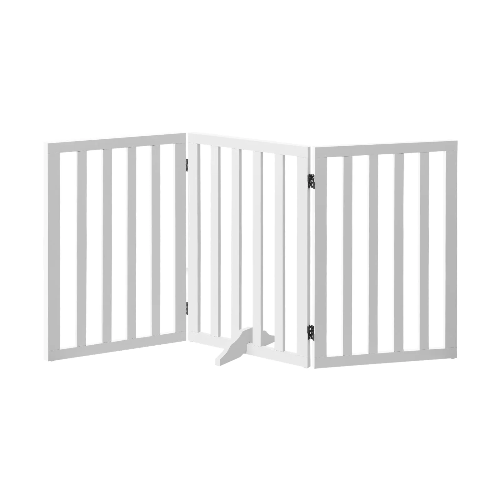 Alopet Wooden Pet Gate Dog Fence Safety Stair Barrier Security Door 3-Panel 80cm