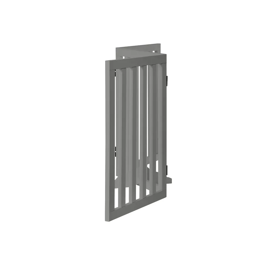 Alopet Wooden Pet Gate Safety Stair Barrier 3-Panel Grey