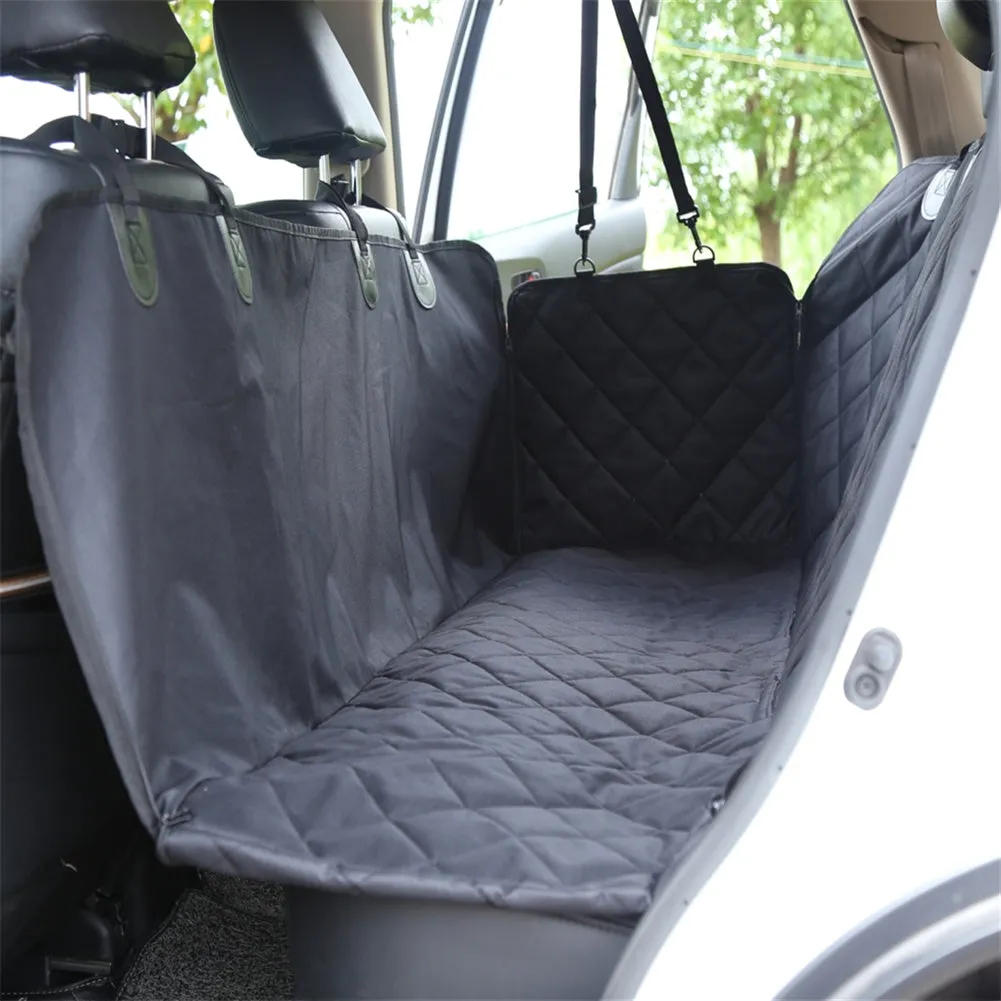 BEESCLOVER Pet Seat Cover with Zipper Adjustable Waterproof Anti-UV Black