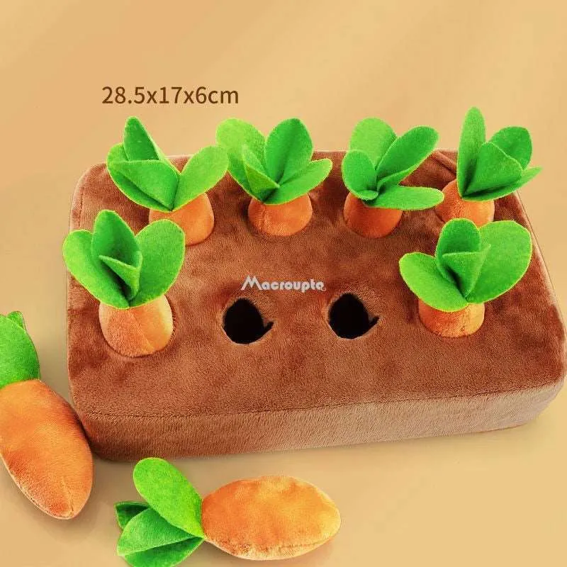 Carrot Plush Dog Puzzle Toy - Interactive and Engaging Pet Playtime