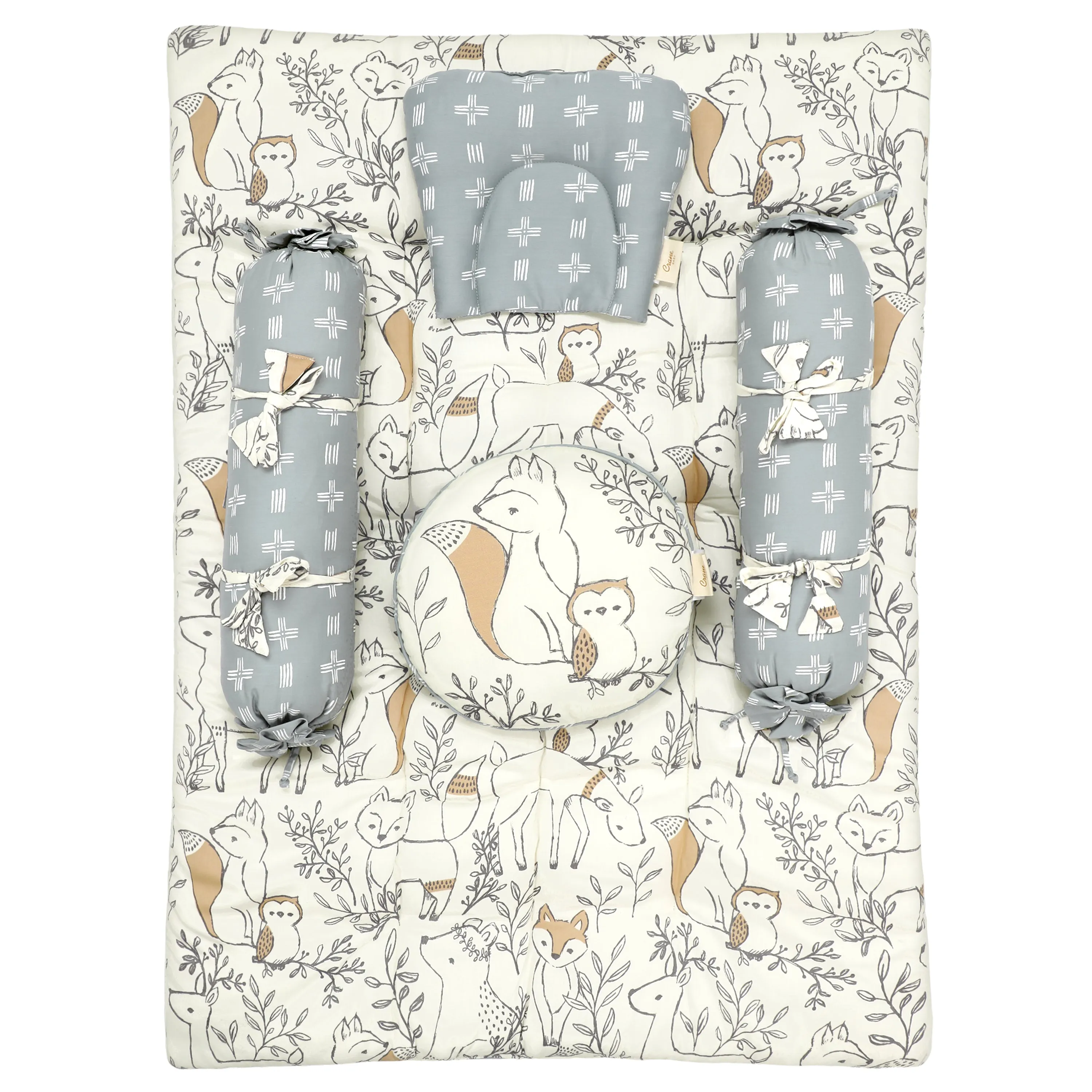 Crane Baby 5-Piece Mattress Set Ezra Collection - Multicolor