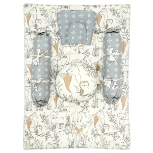 Crane Baby 5-Piece Mattress Set Ezra Collection - Multicolor