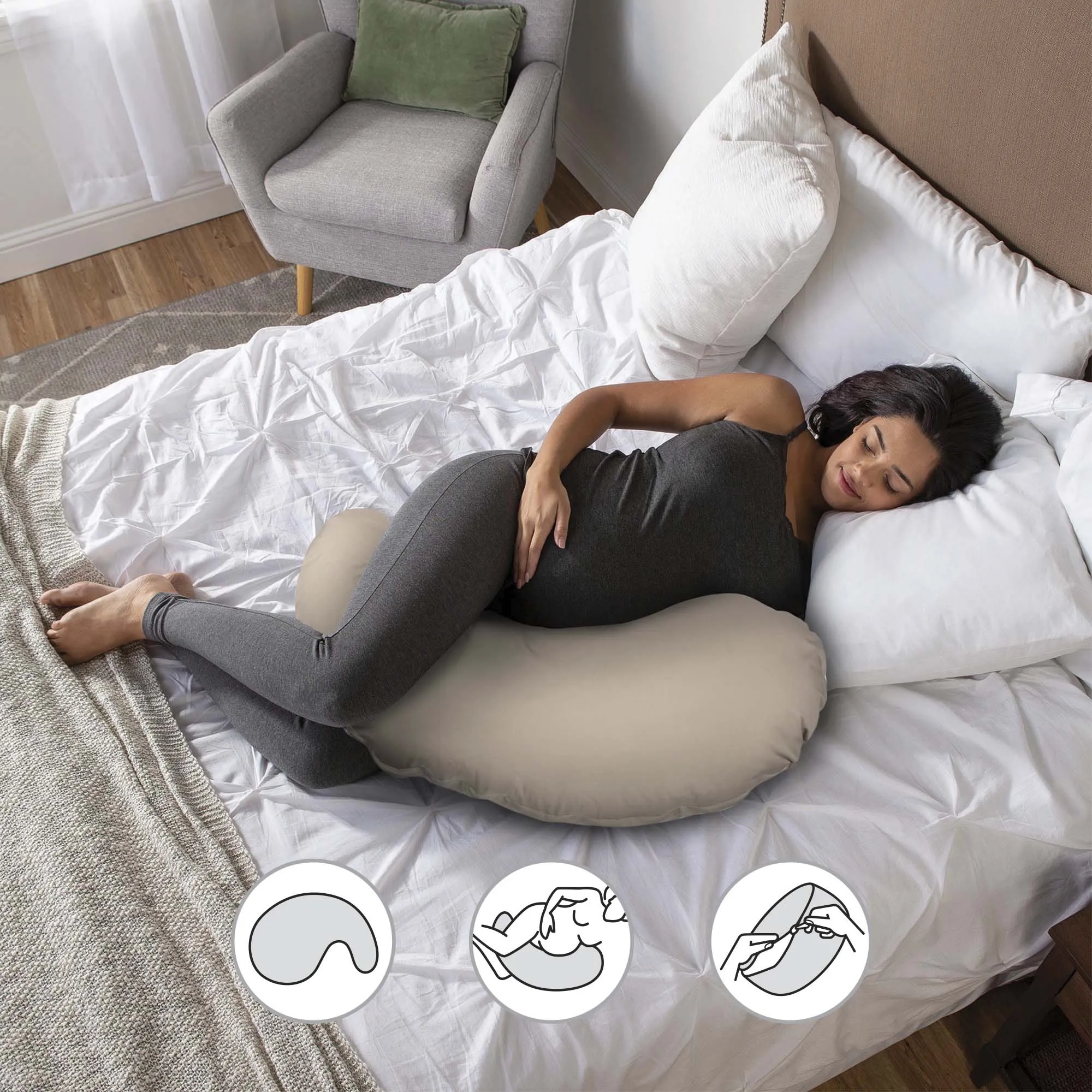 Cuddle Pregnancy Pillow with Organic Cotton Cover