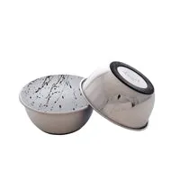 Dogit Stainless Steel Non-Skid Dog Bowl - Black & White Splash - 500 ml (17 fl.oz.)
