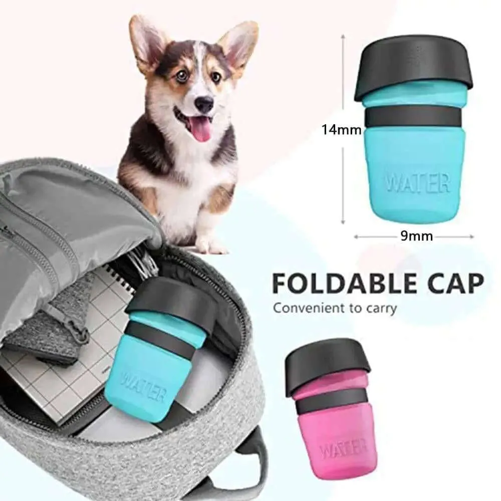 Foldable dog water bottle