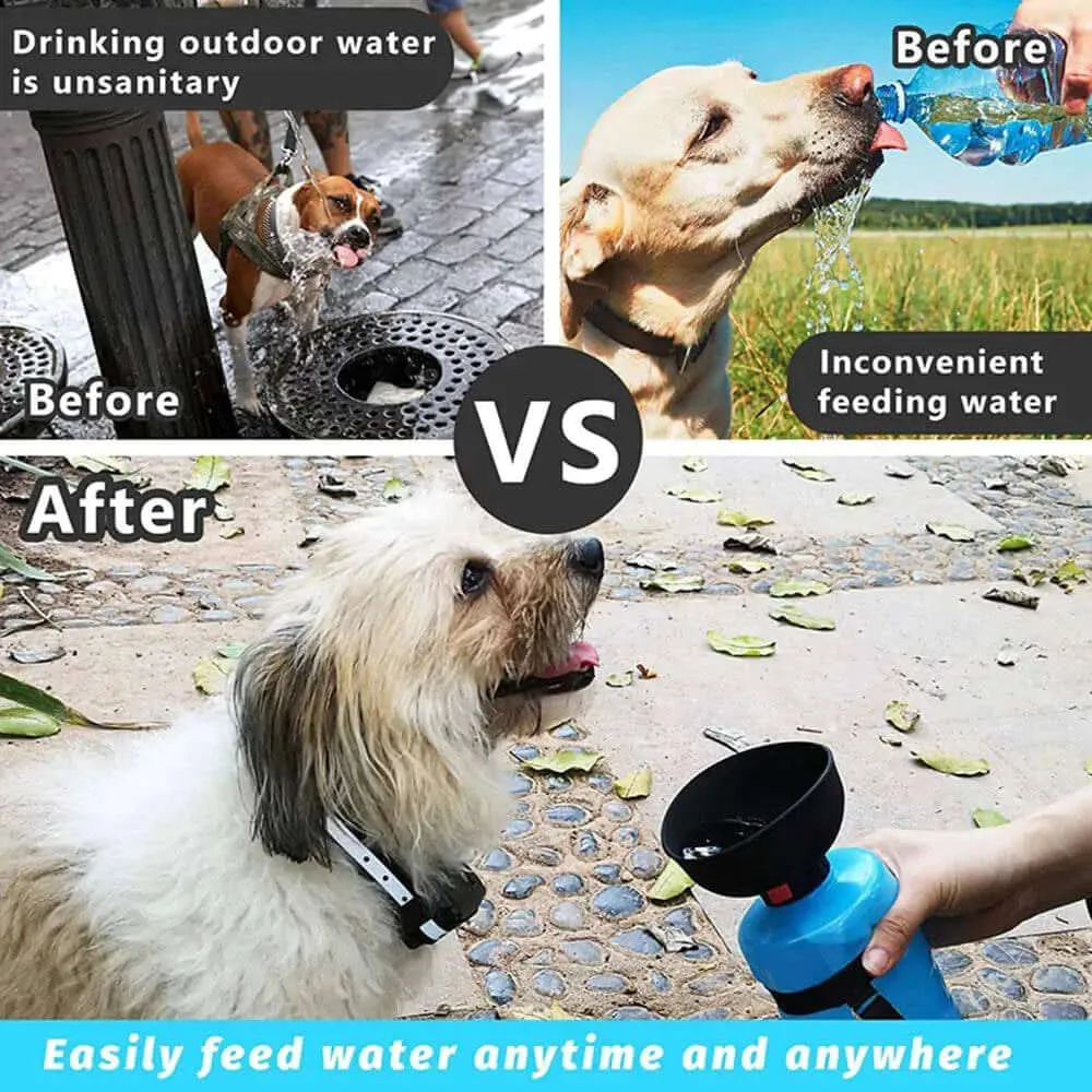 Foldable dog water bottle