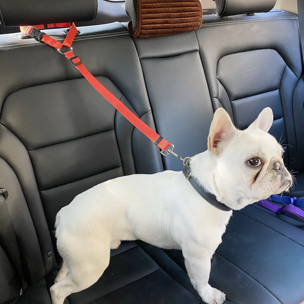 Frenchie Car Seat Belt Headrest Vehicle Safety Harness (WJ71)