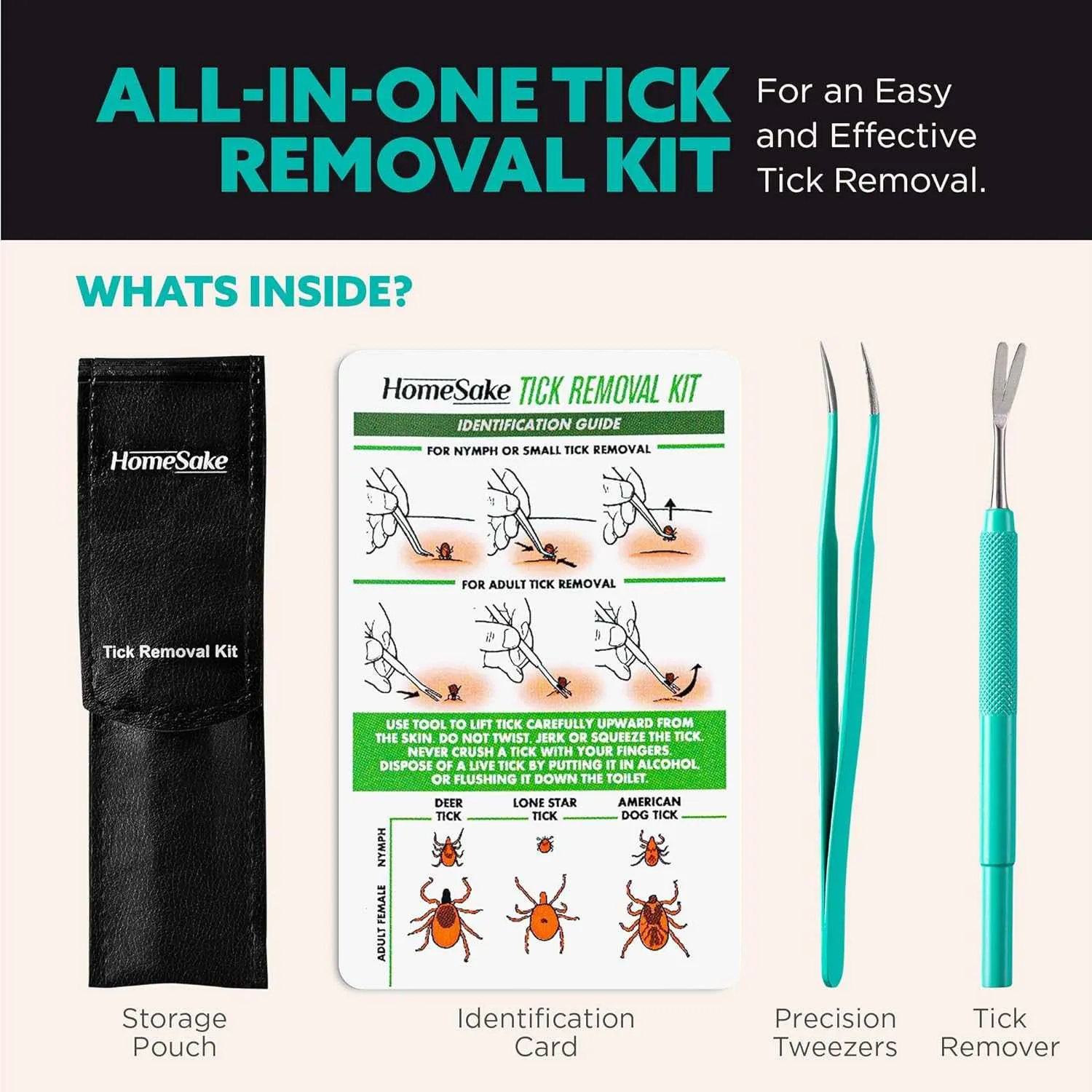 Home Sake Tick Remover Tool and Tweezer Set