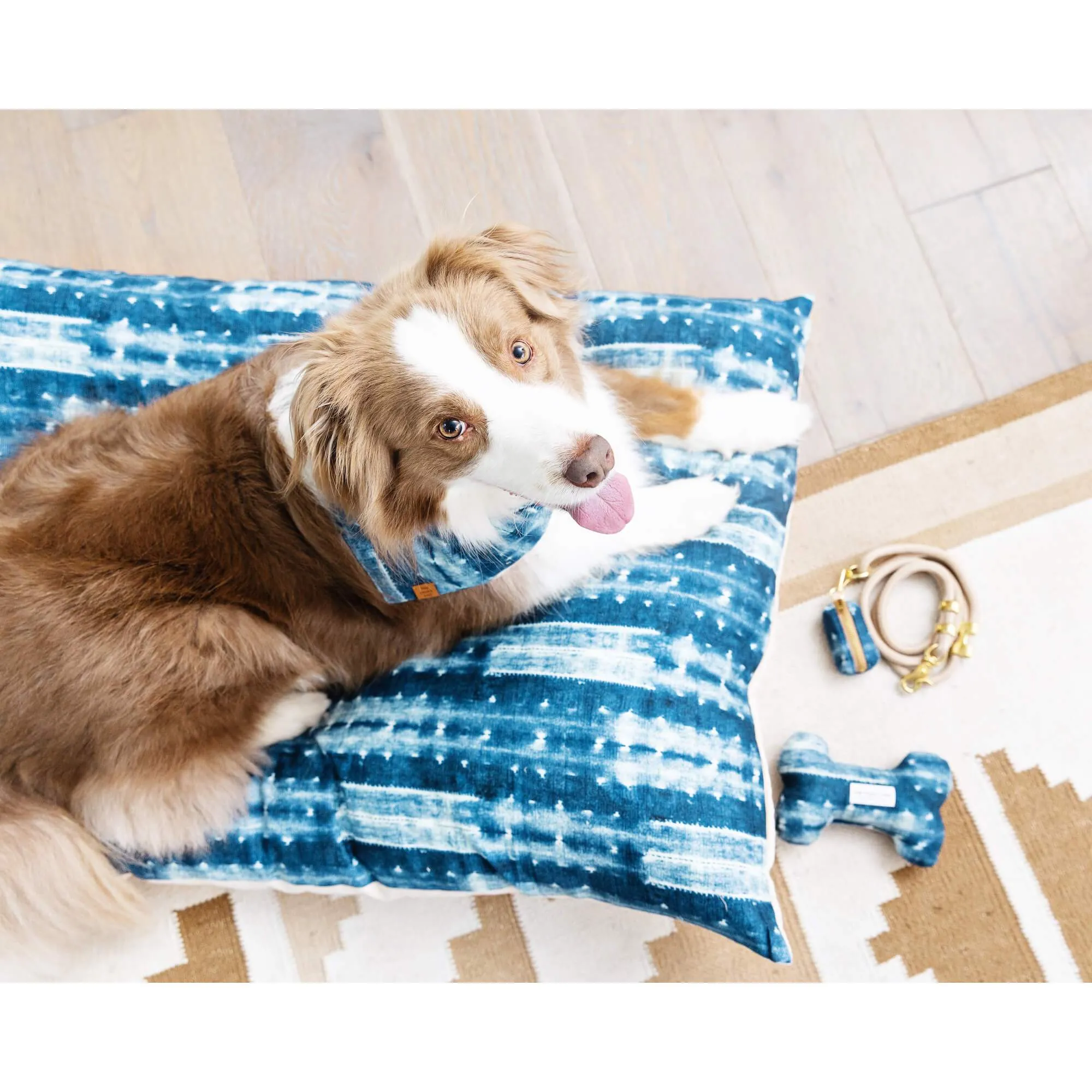 Indigo Mud Cloth Dog Bed