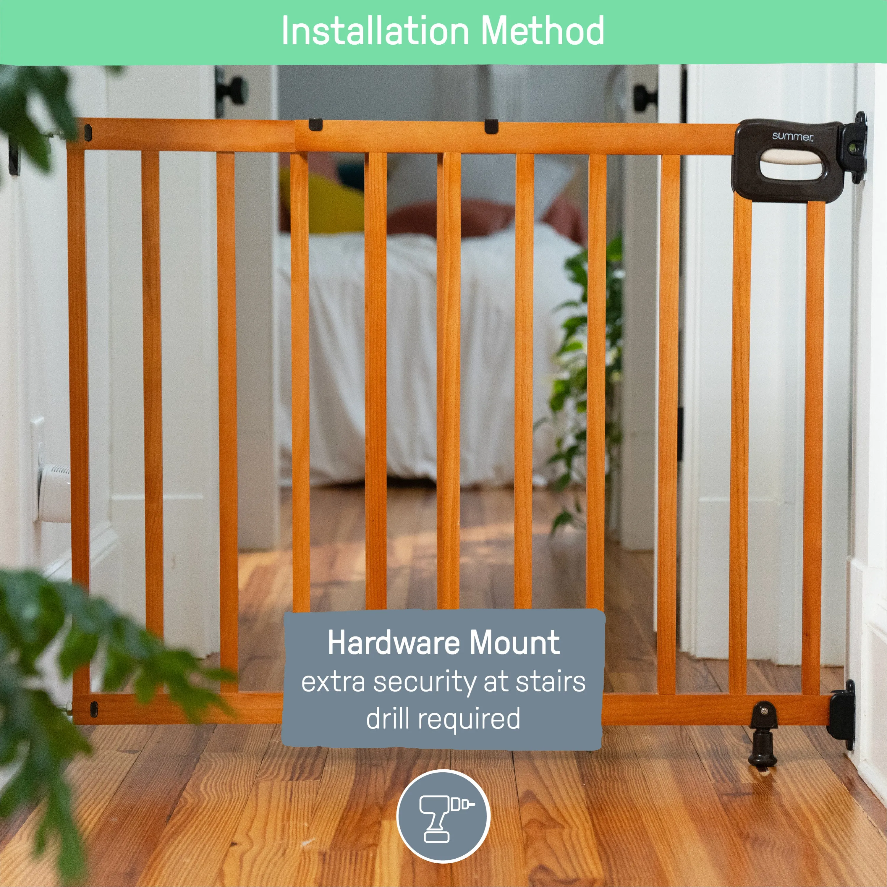 Ingenuity The Stairway 48W Series Pet and Baby Gate, Openings 30"-48" Wide, 32"Tall - Brown