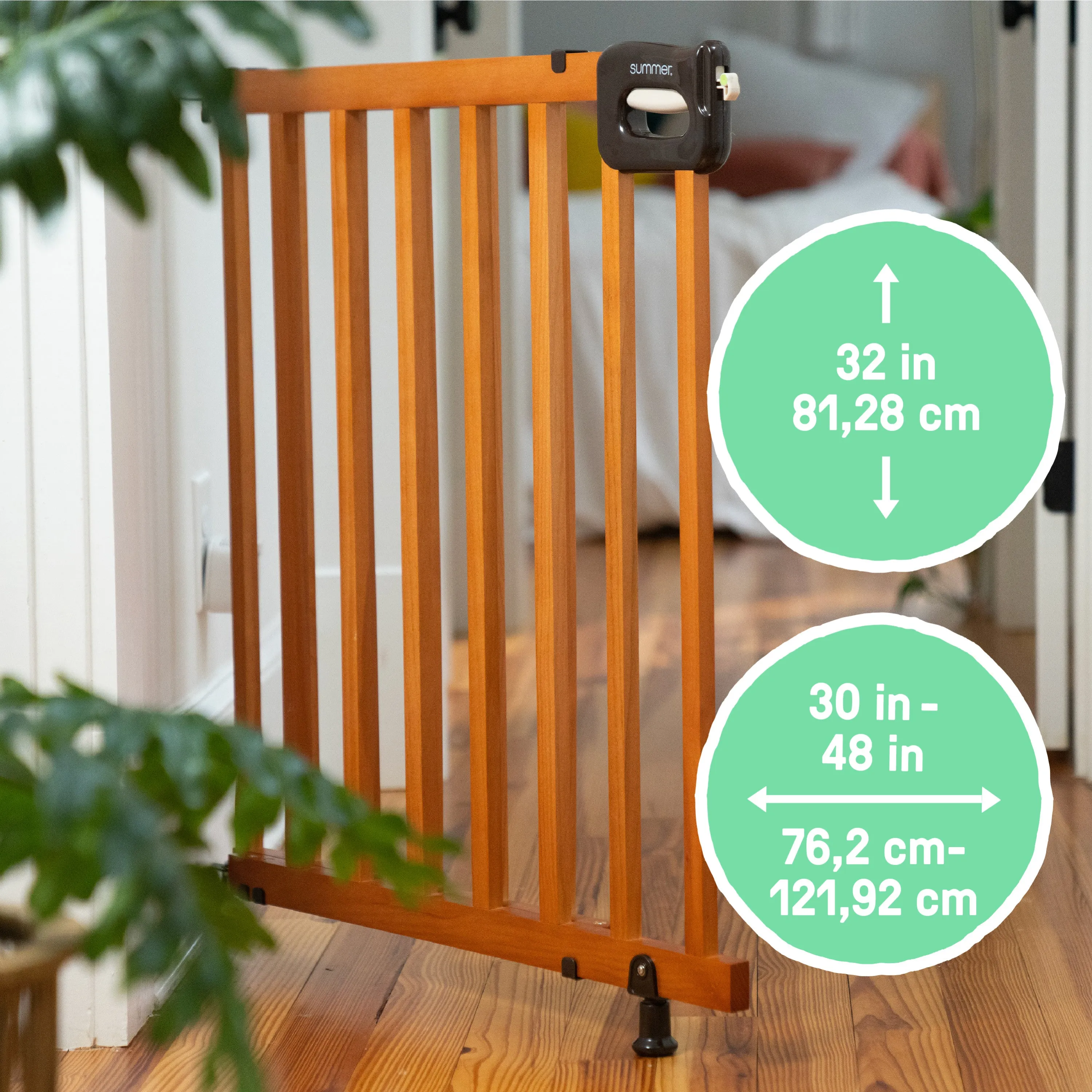 Ingenuity The Stairway 48W Series Pet and Baby Gate, Openings 30"-48" Wide, 32"Tall - Brown