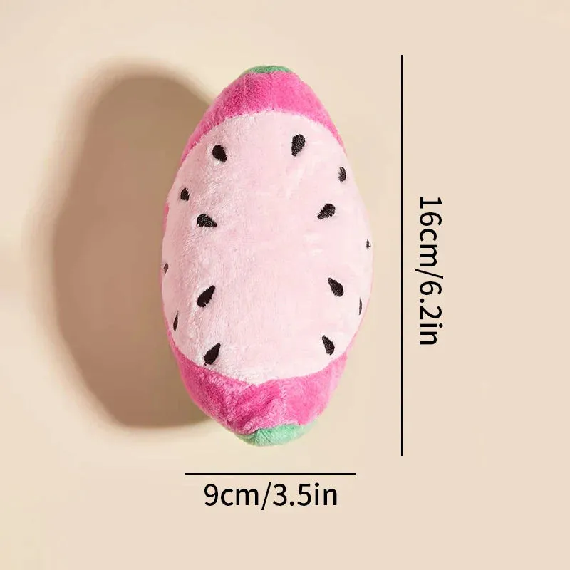 Interactive Watermelon-Shaped Plush Toy for Pets