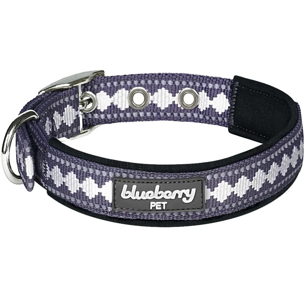Jacquard Dog Collar with 3M Reflective Neoprene Padding