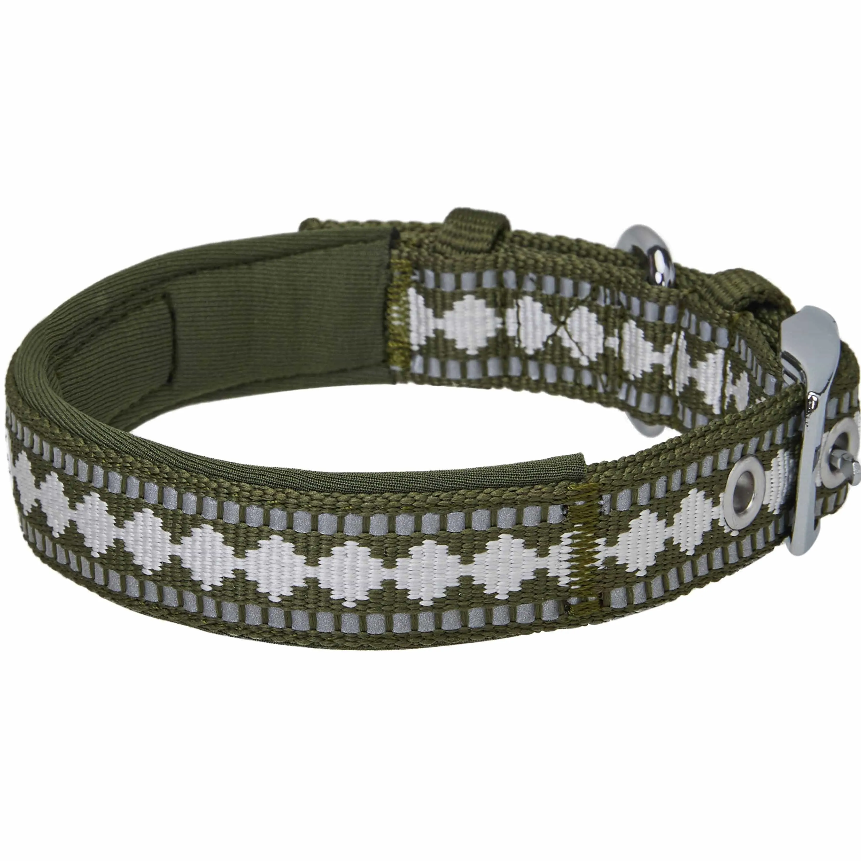 Jacquard Dog Collar with 3M Reflective Neoprene Padding