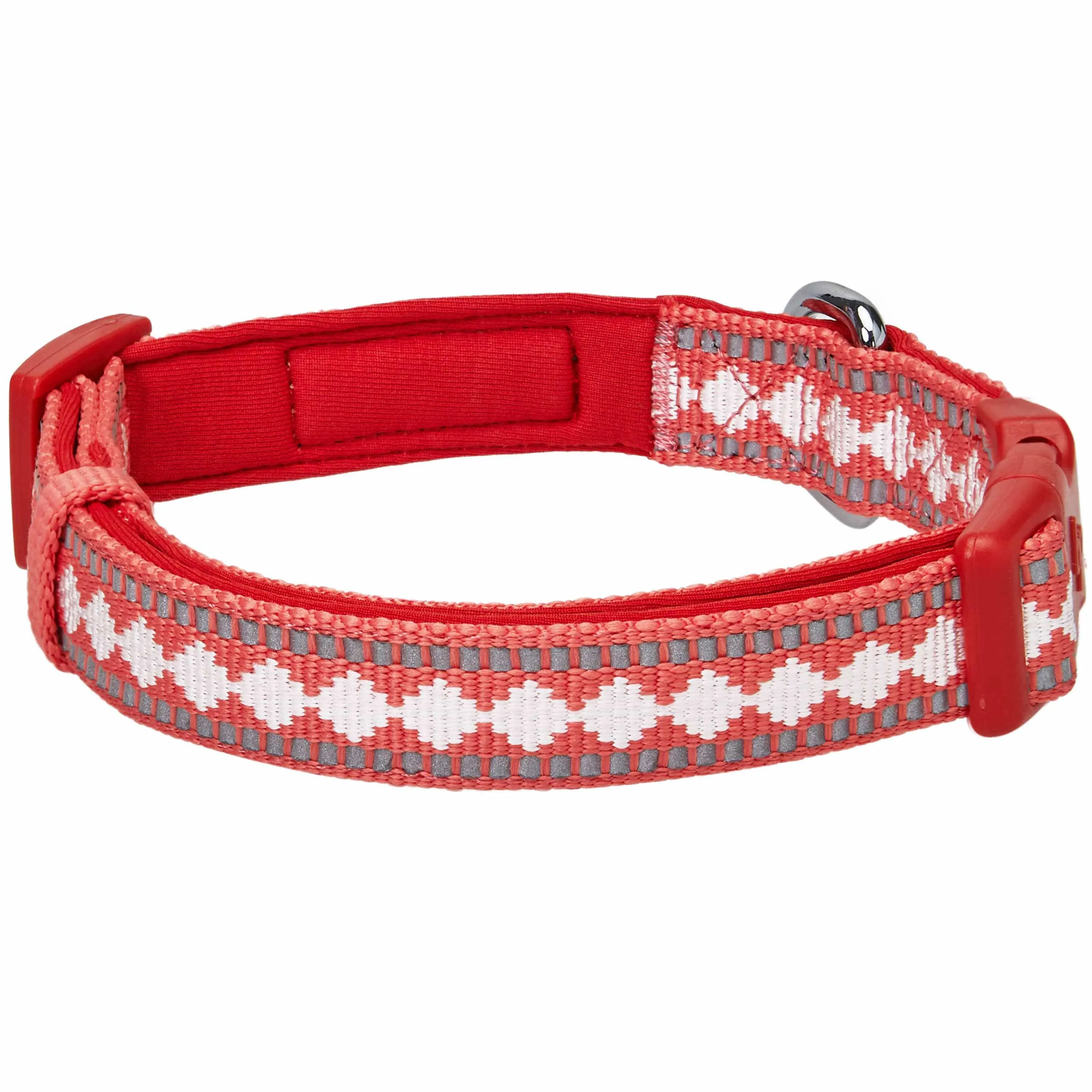 Jacquard Pattern Quick-Release Dog Collar with 3M Reflective Neoprene Padding and Webbing