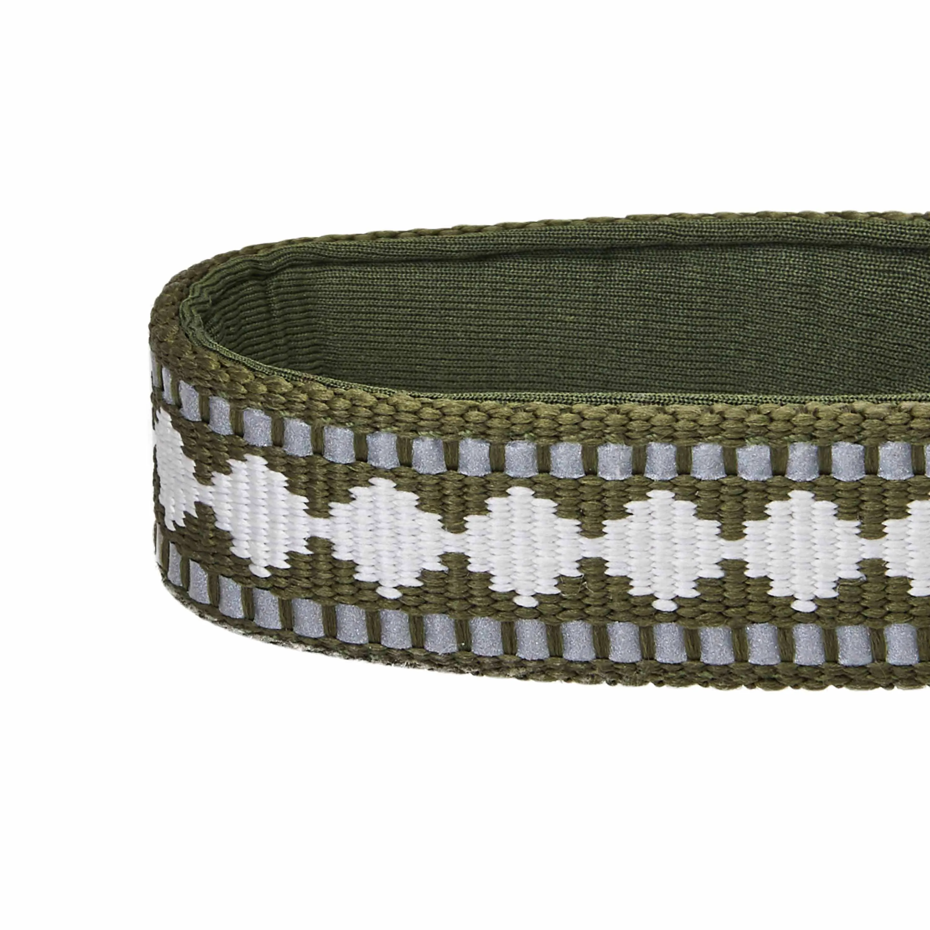 Jacquard Pattern Quick-Release Dog Collar with 3M Reflective Neoprene Padding and Webbing