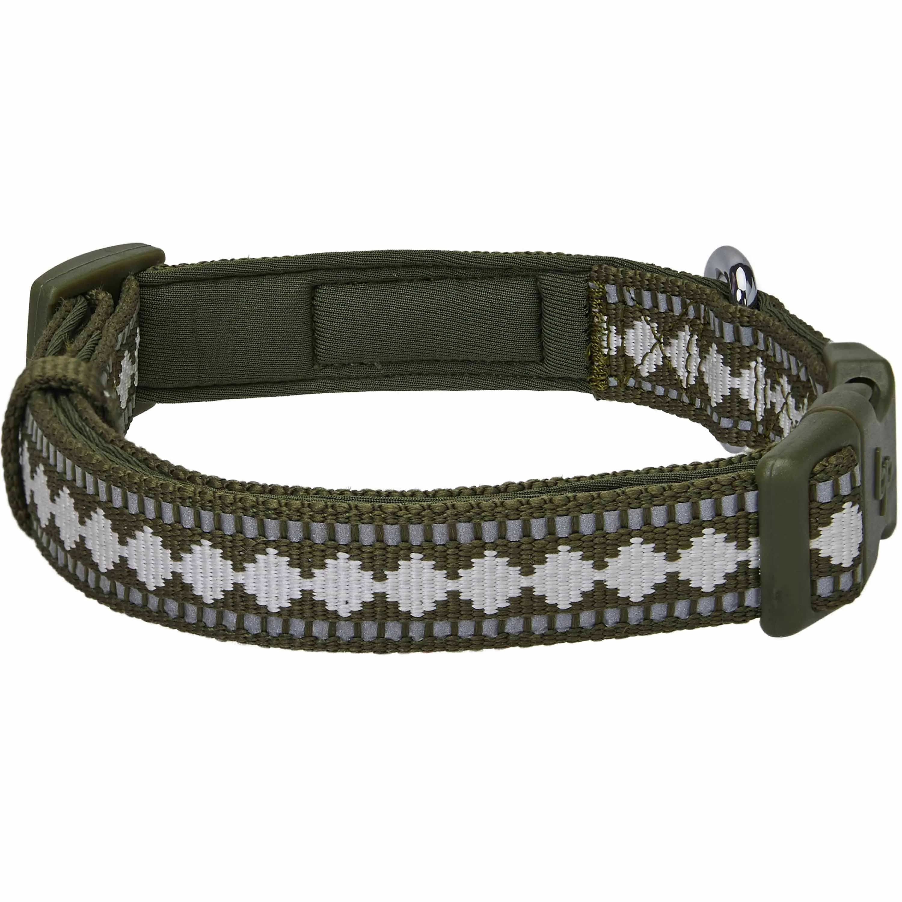 Jacquard Pattern Quick-Release Dog Collar with 3M Reflective Neoprene Padding and Webbing