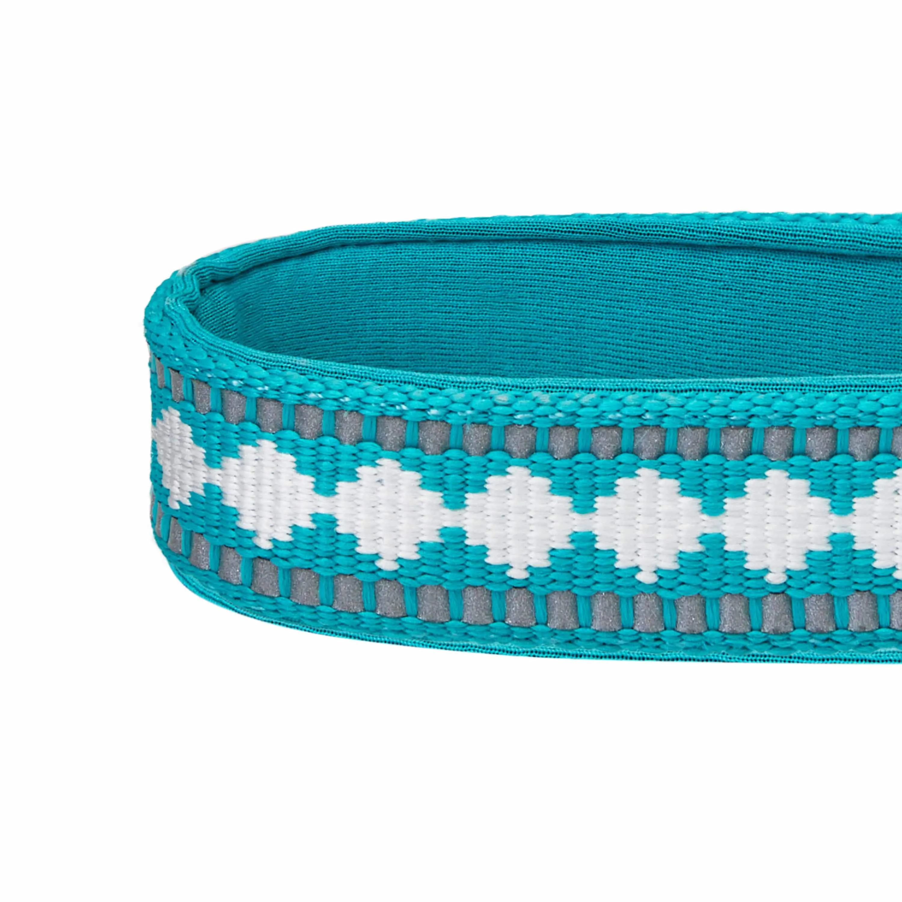 Jacquard Pattern Quick-Release Dog Collar with 3M Reflective Neoprene Padding and Webbing