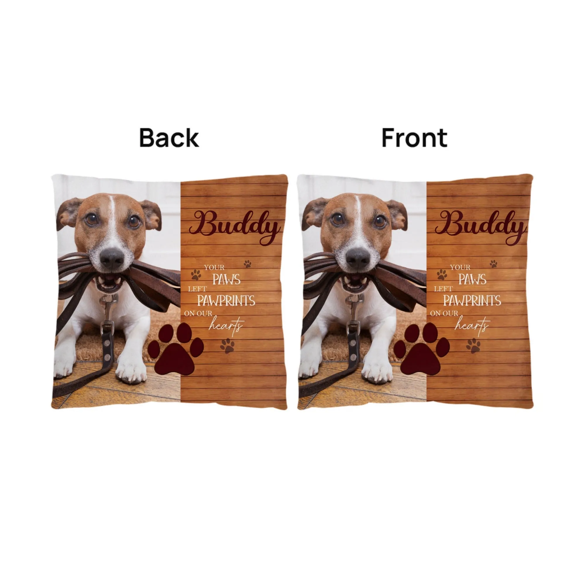 Memorial Pet, Your Paws left Pawprints on our Hearts Classic Pillow, add your photo