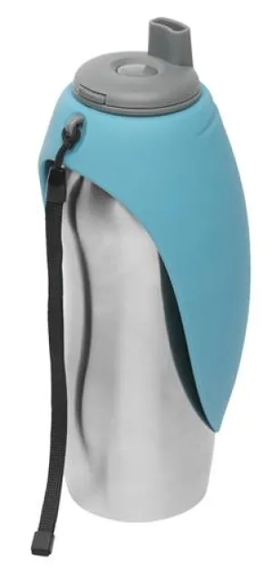 Messy Stainless with Silicone Travel Pet Water Bottle