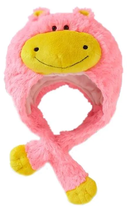 My Pillow Pets Premium Plush Hat Neonz Neon Pink/Yellow Hippo