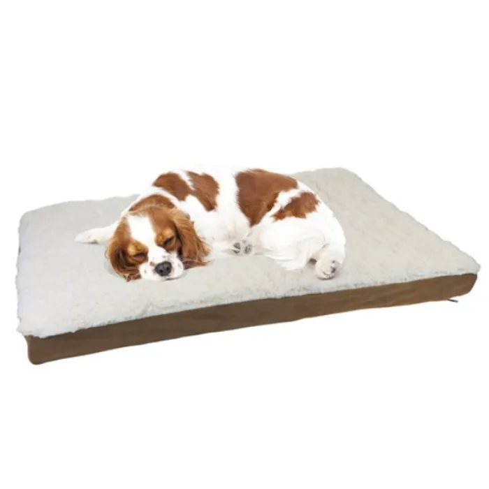 Orthopedic Pet Bed Brown Suede 75X50X8cm