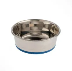 OurPets Stainless Steel Rubber-Bonded Bowl