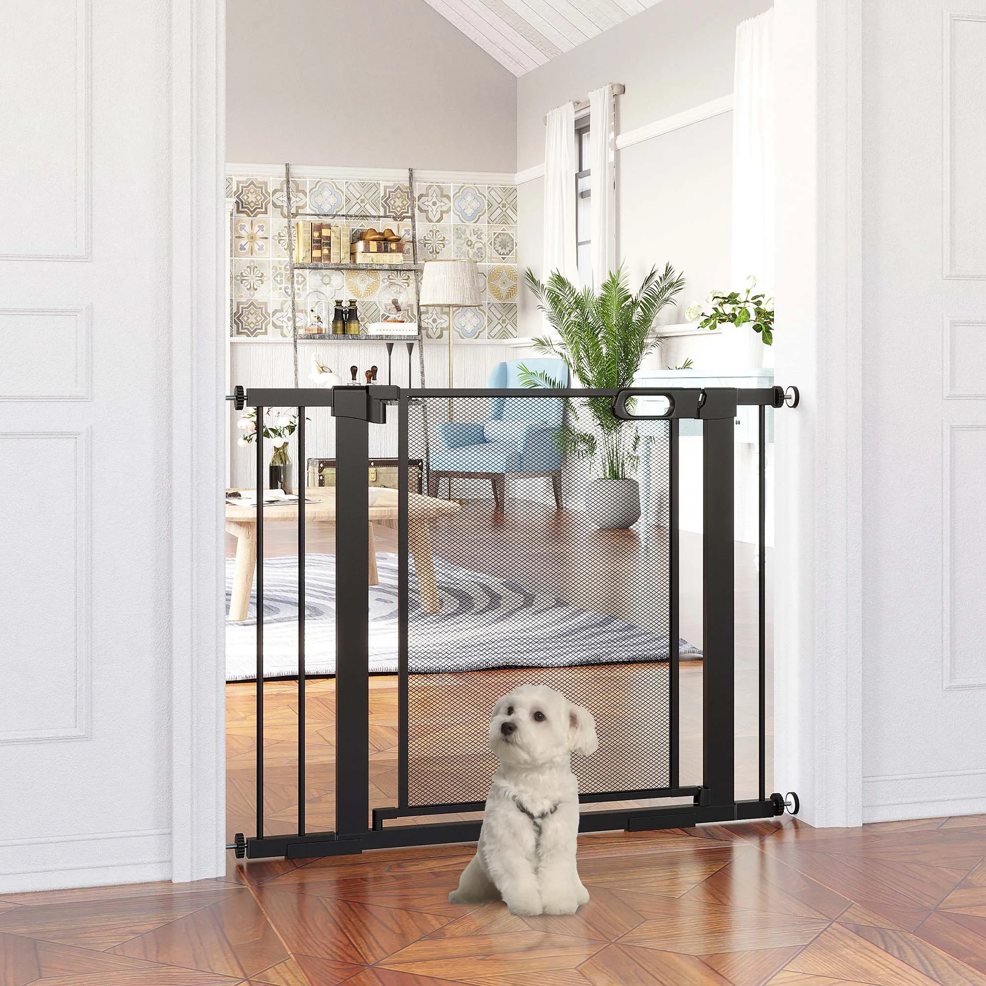 PawHut Pressure Fit Safety Gate for Doors and Stairs