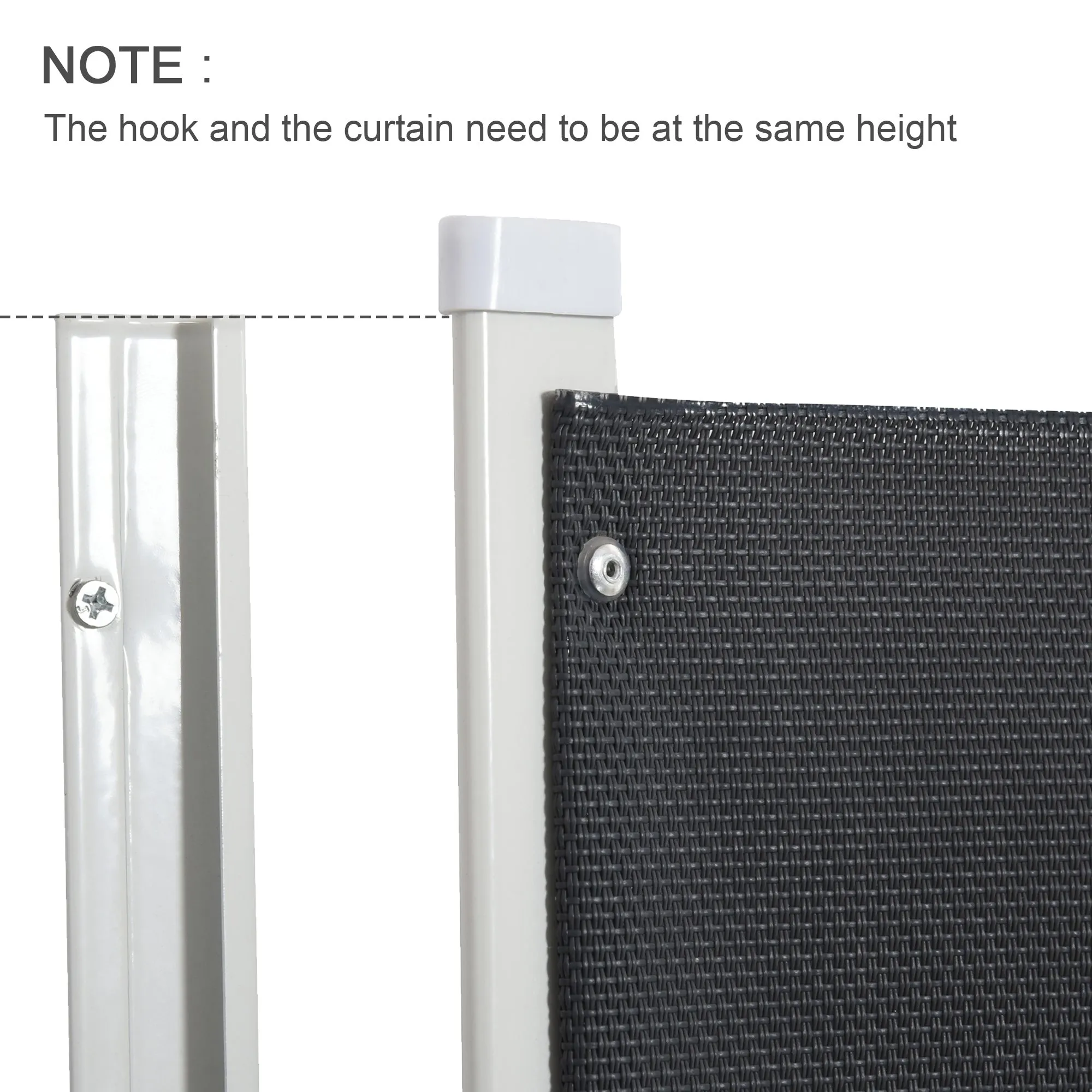 PawHut Retractable Dog Gate Pet Safety Gate for Stair 115L x 82.5H cm - Grey