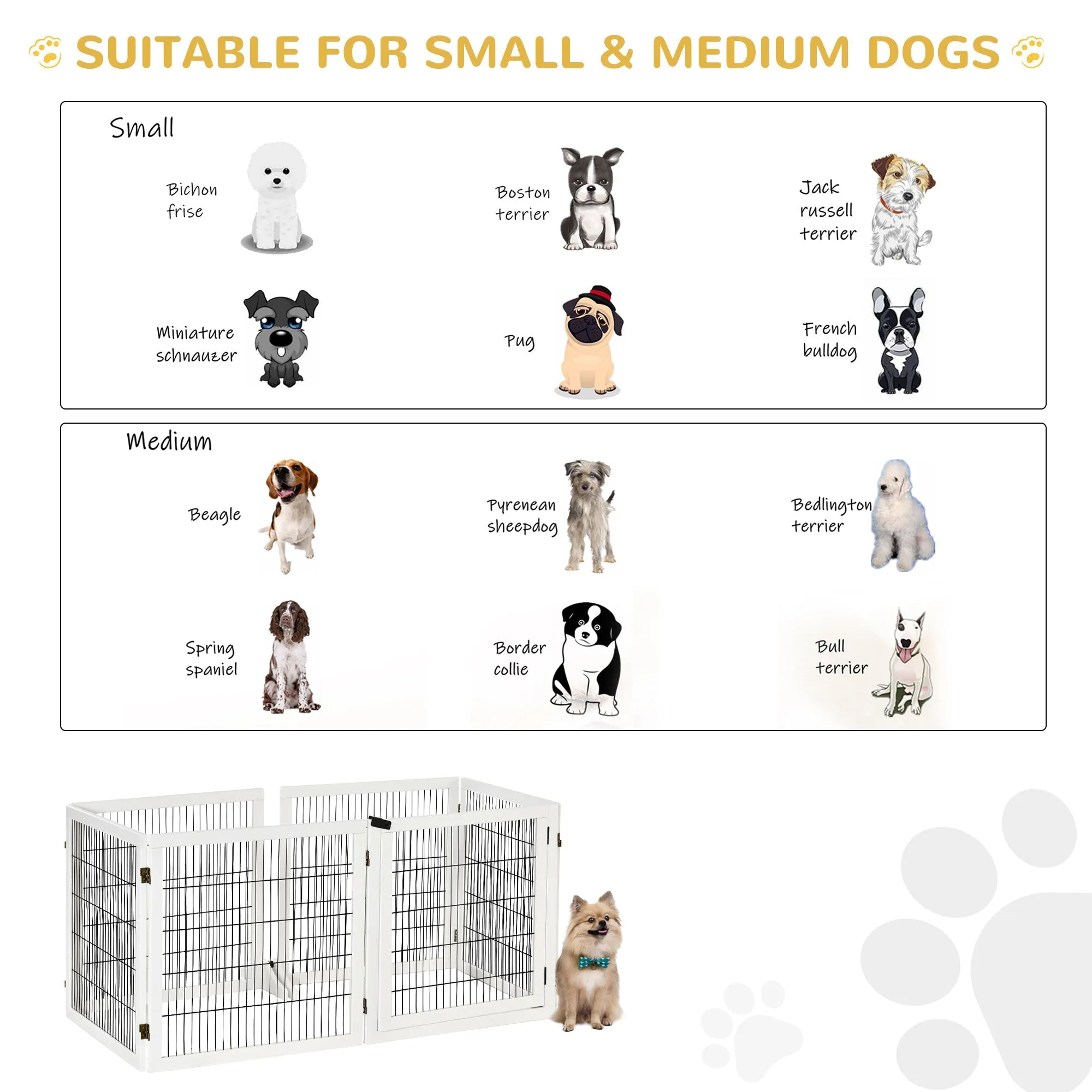 PawHut Wooden Pet Gate