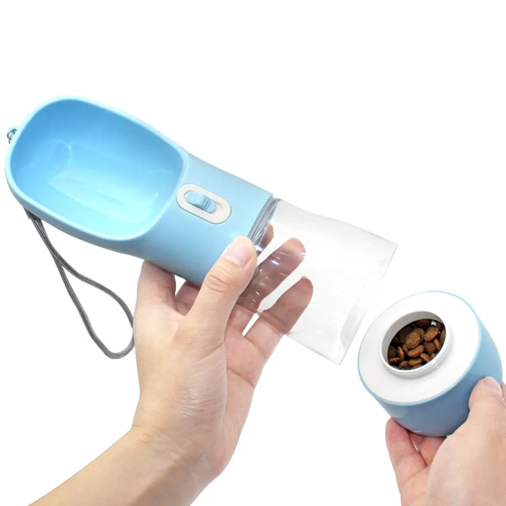 PAWS ASIA Wholesale Plastic Portable Travel Multi Use Dog Drink Bottle With Dog Food