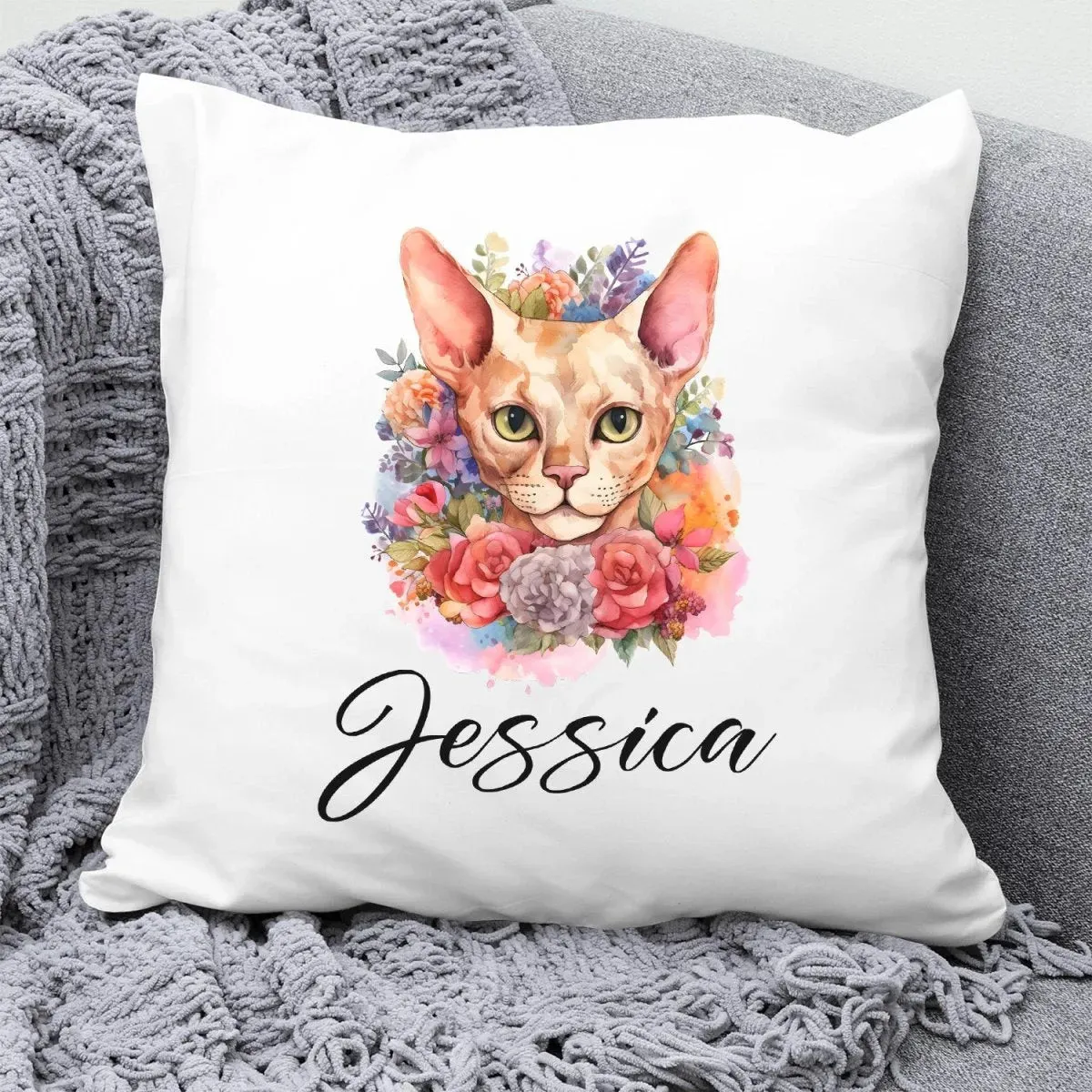 Personalised Feline Pillow - Cat Lover's Gift - Unique Birthday - Christmas Present