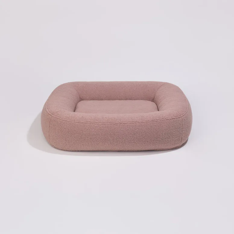 PillowVilla Bouclé Dog Bed PEBBLE
