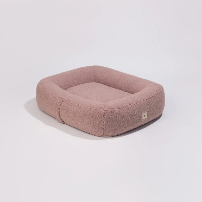 PillowVilla Bouclé Dog Bed PEBBLE