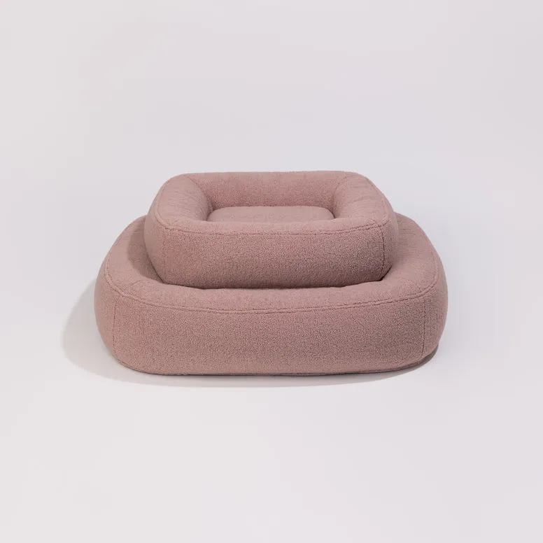 PillowVilla Bouclé Dog Bed PEBBLE