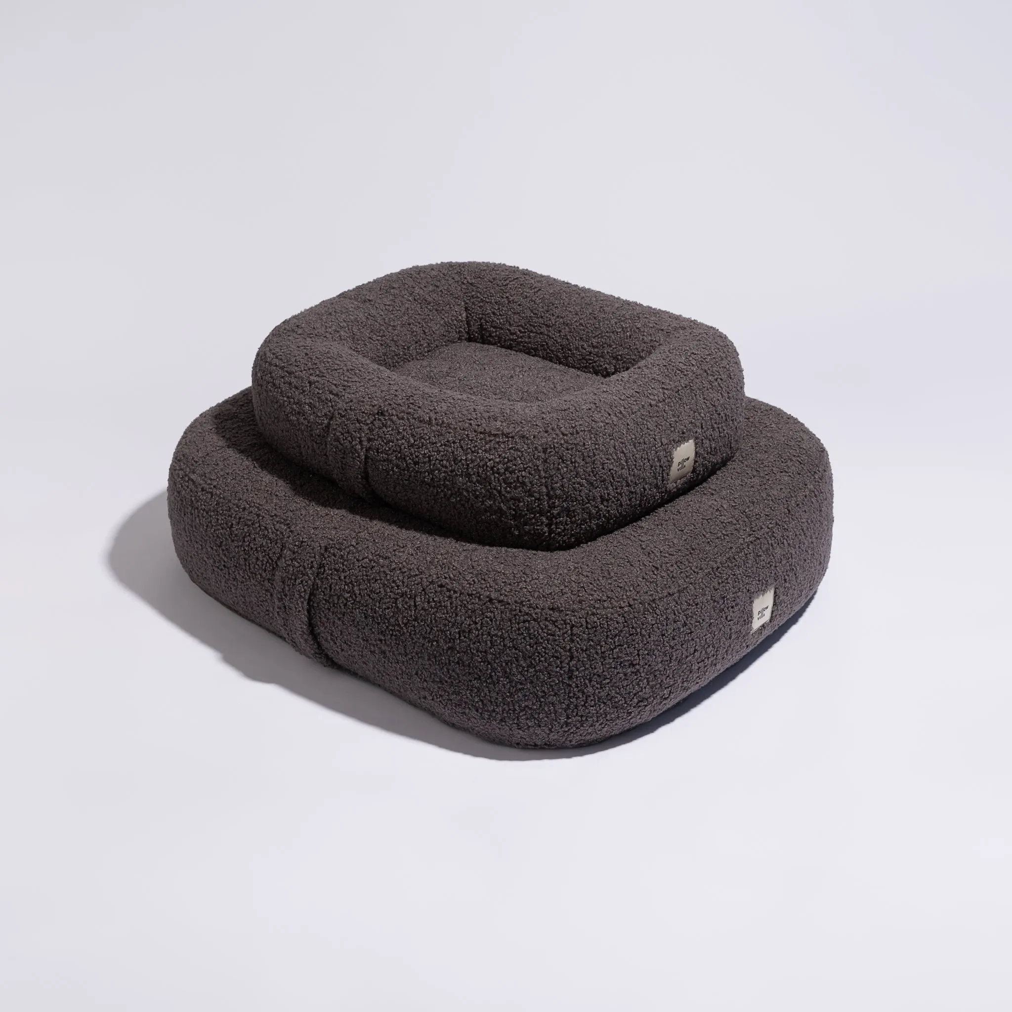 PillowVilla Bouclé Dog Bed PEBBLE