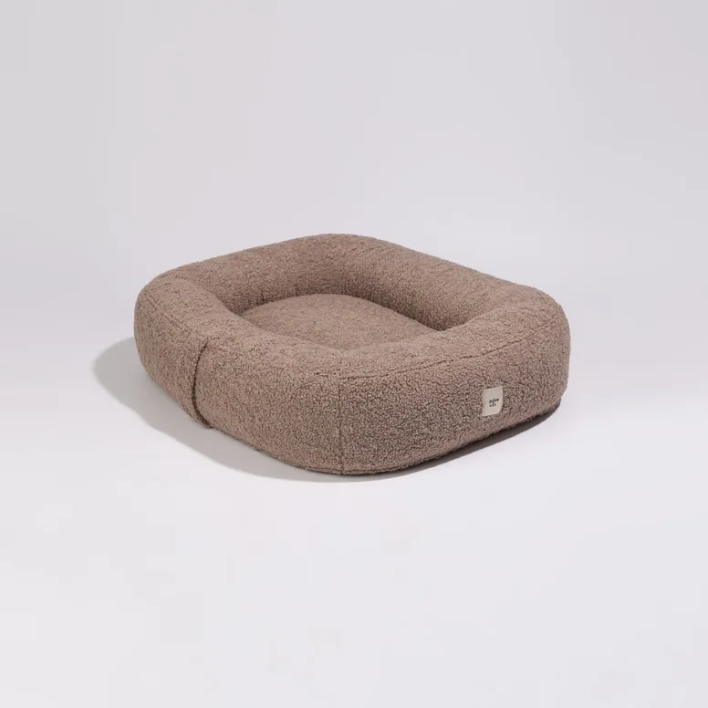 PillowVilla Bouclé Dog Bed PEBBLE