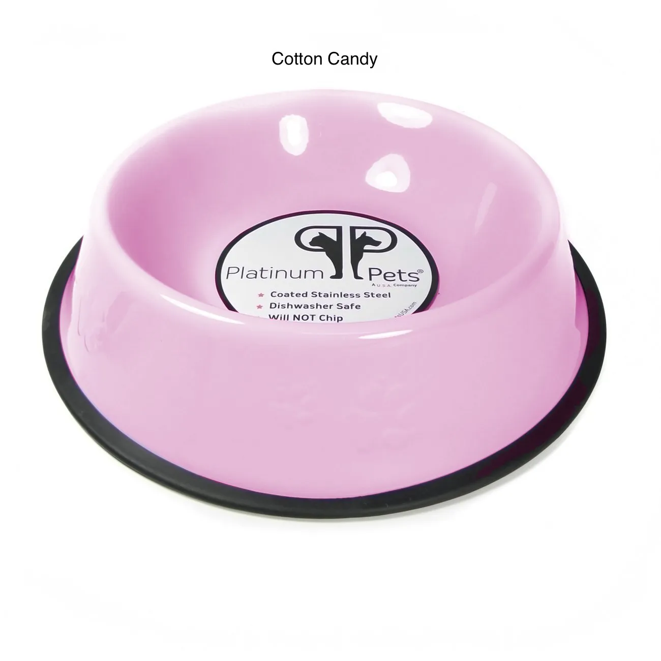 Platinum Pets Stainless Steel Embossed Non-Tip Puppy Bowl