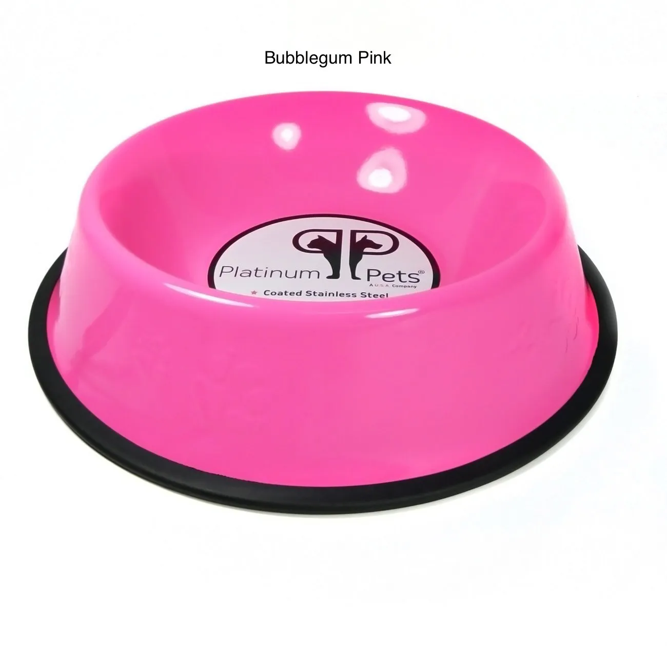 Platinum Pets Stainless Steel Embossed Non-Tip Puppy Bowl