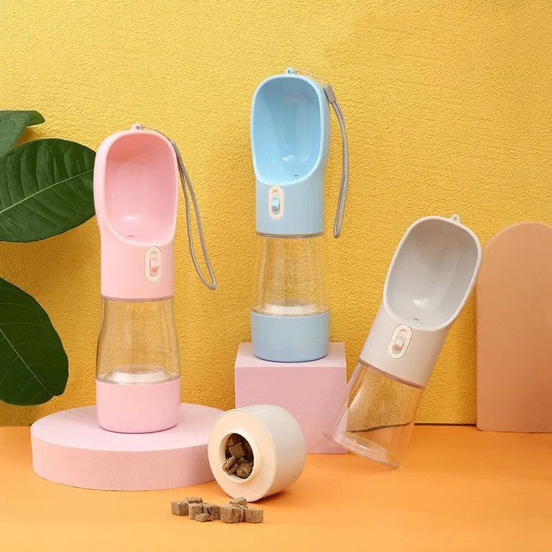 Portable Pet Water Bottle & Feeder Bowl – Travel Water and Food Dispenser for Dogs
