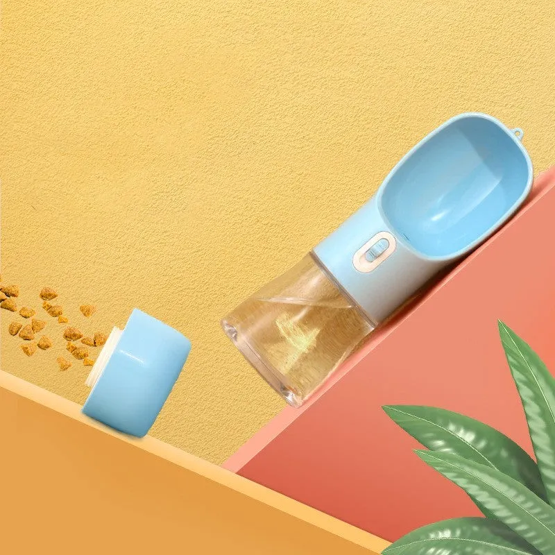 Portable Pet Water Bottle & Feeder Bowl – Travel Water and Food Dispenser for Dogs