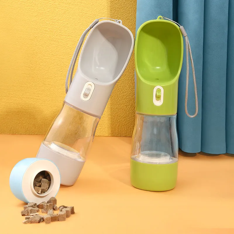 Portable Pet Water Bottle & Feeder Bowl – Travel Water and Food Dispenser for Dogs