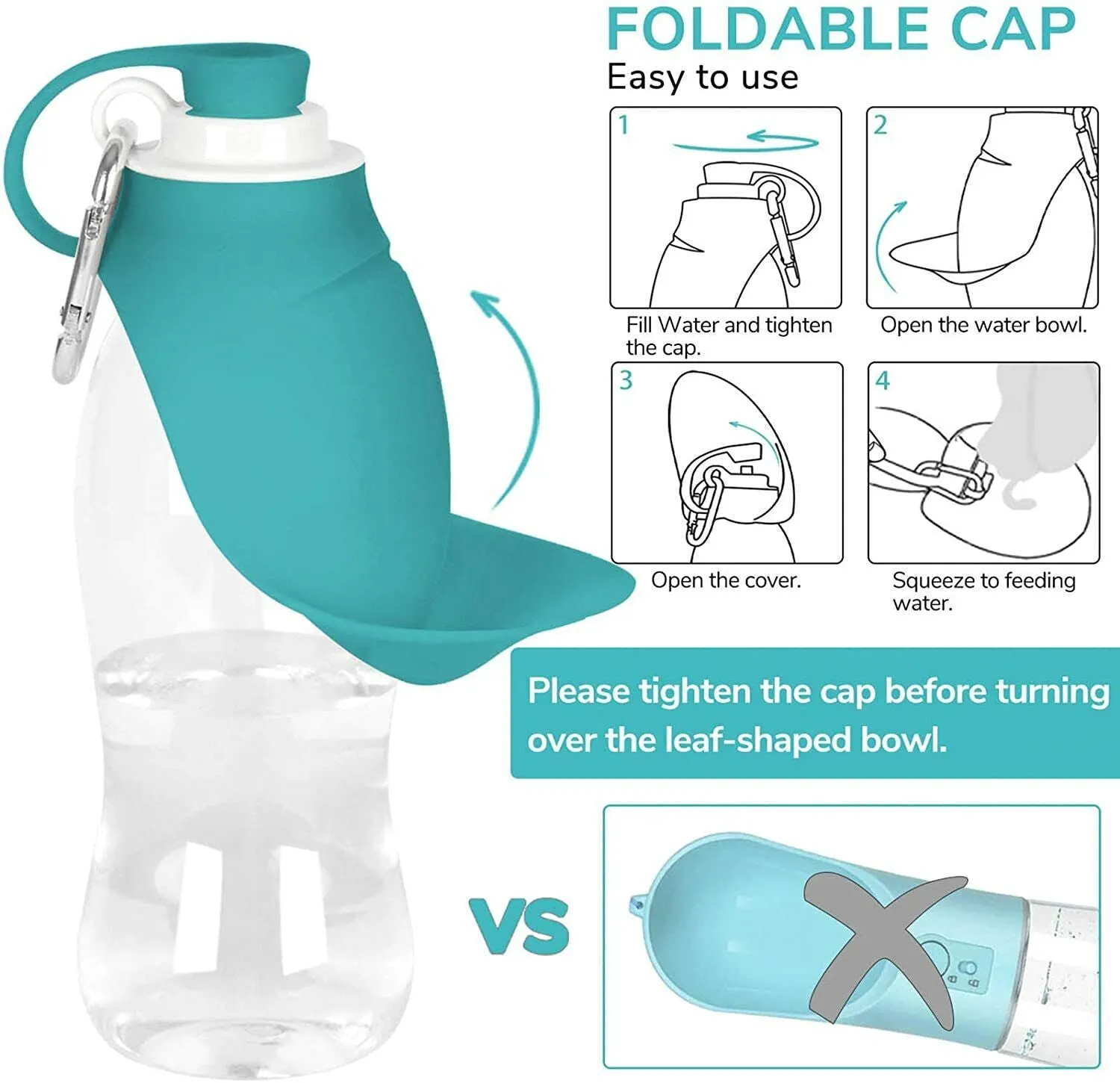Portable Pet Water Bottle Dispenser Dog Cat Travel Drinking Feeder Tray Bowl US